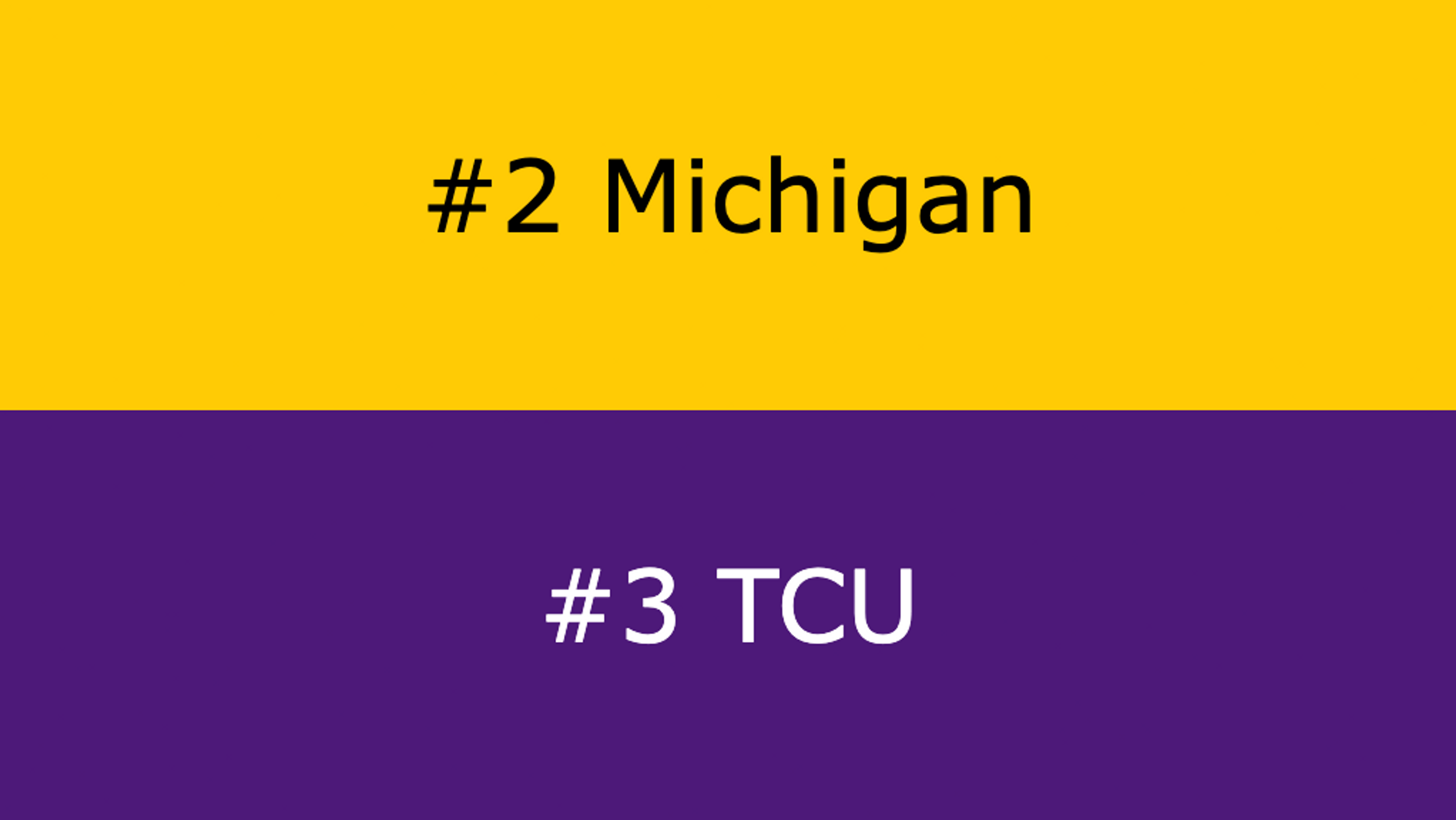 #3 TCU vs #2 Michigan