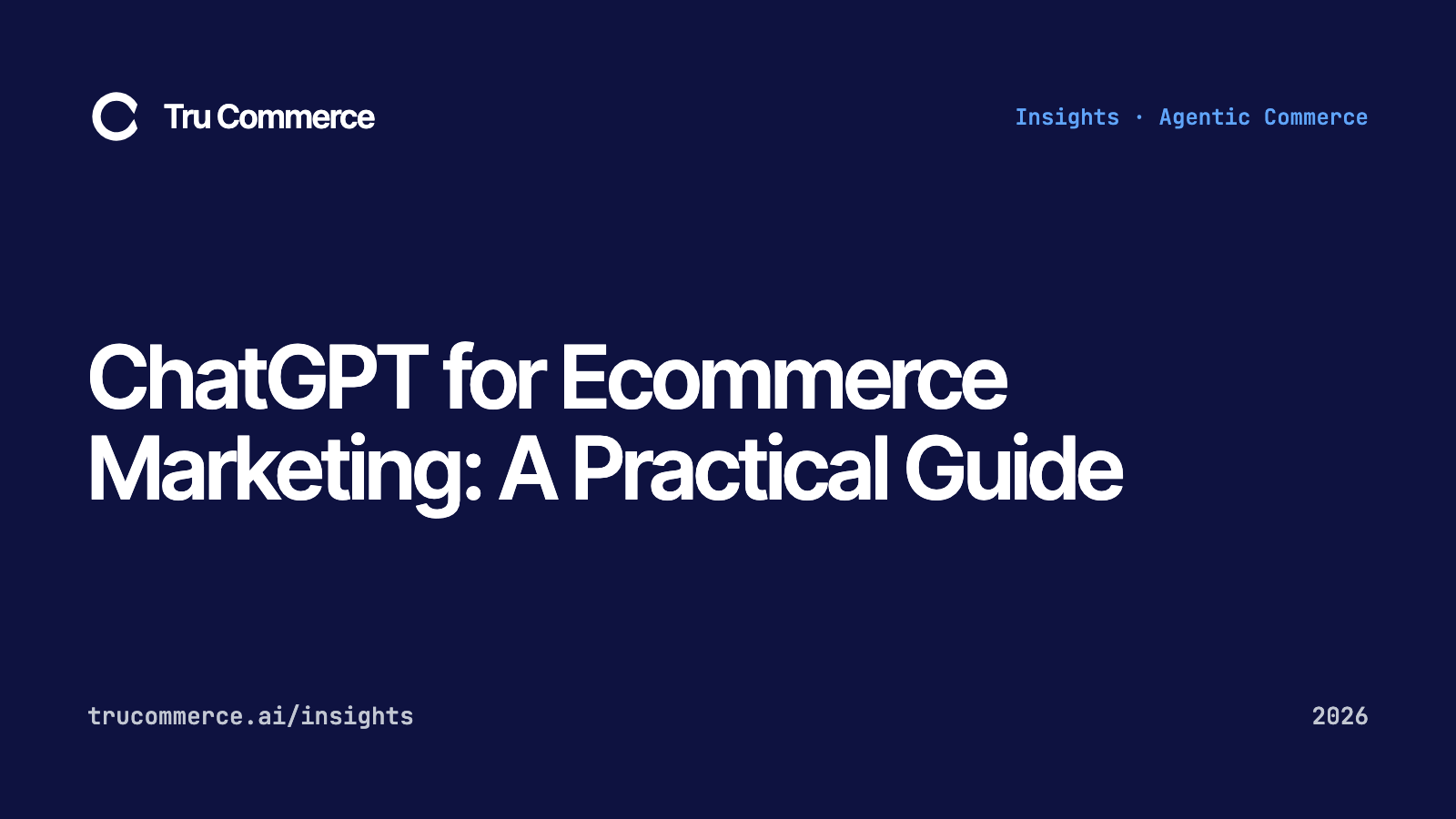 ChatGPT for Ecommerce Marketing: A Practical Guide - Tru Commerce guide