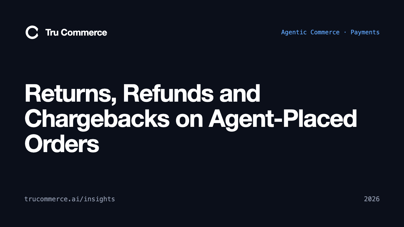 Returns, Refunds and Chargebacks on Agent-Placed Orders — Tru Commerce guide