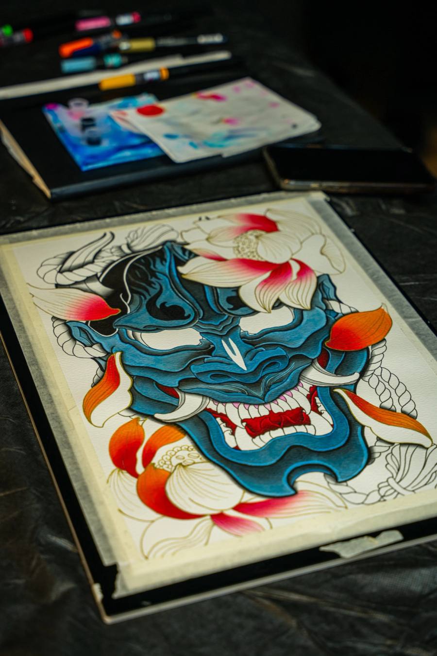 Traditional Japanese Hannya, painted flash by Steve. by Steve