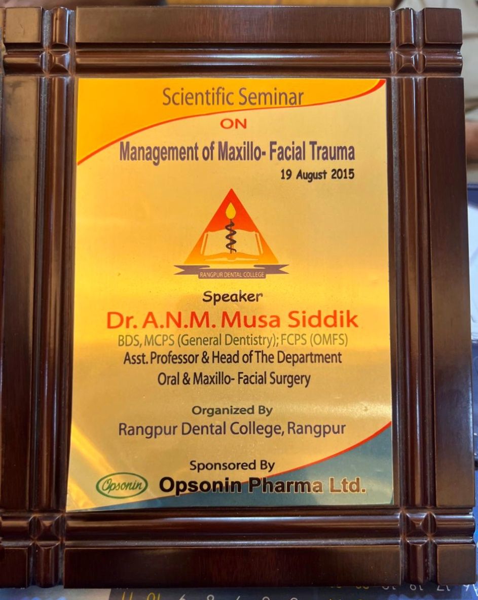 Speaker: Management of Maxillo-Facial Trauma — Rangpur (2015)