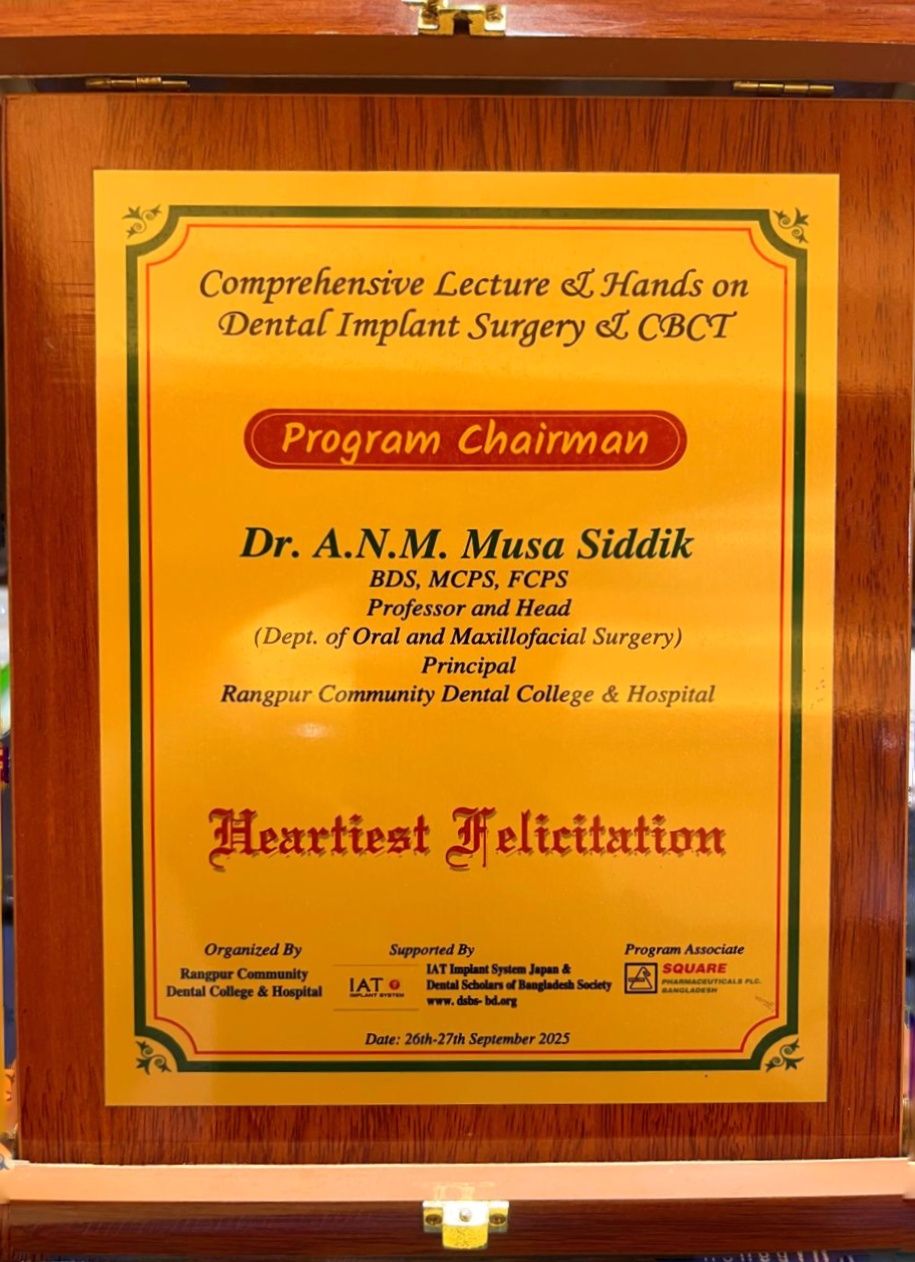 Program Chairman — Dental Implant Surgery & CBCT (2025)