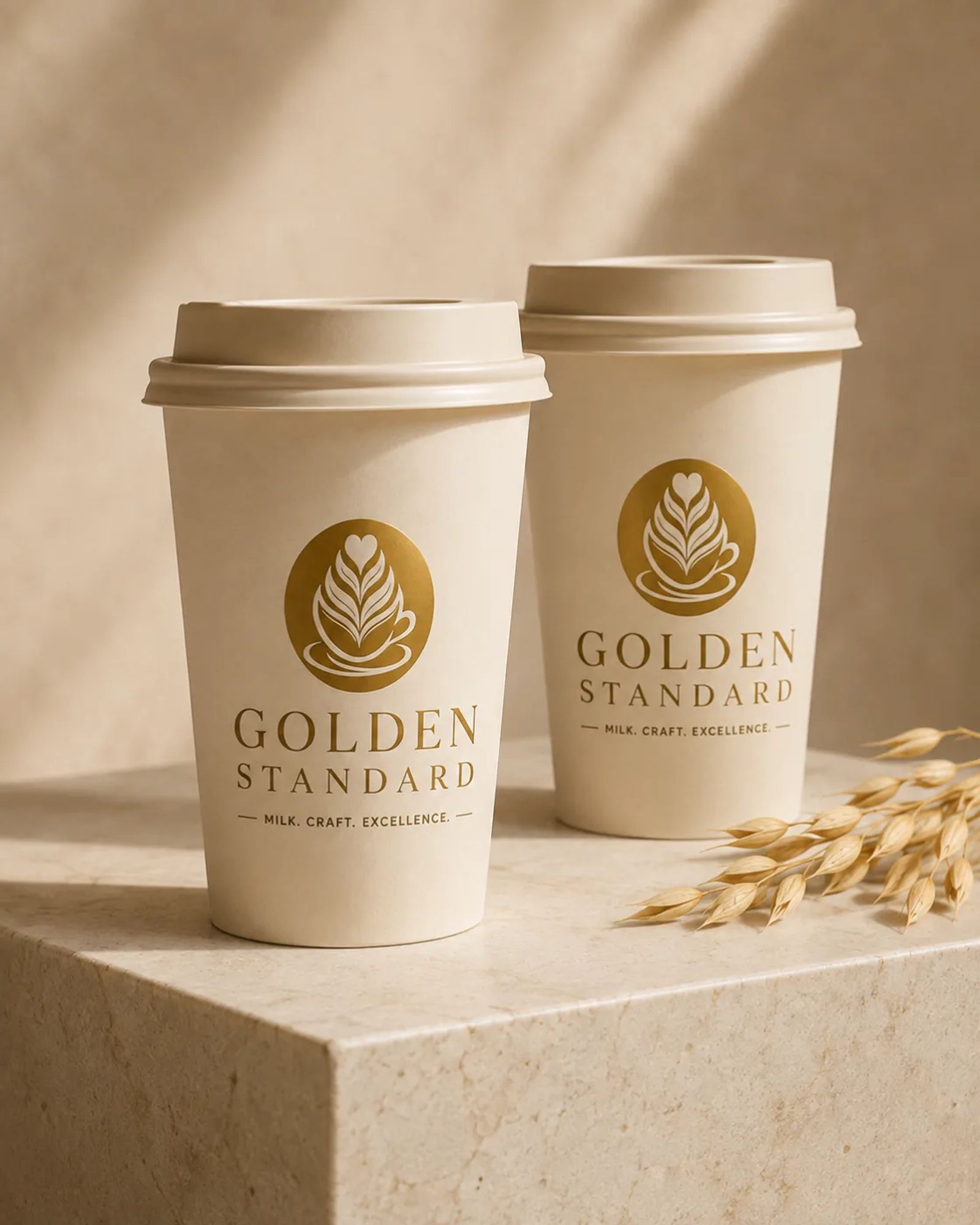 Dvije Golden Standard šolje za ponijeti