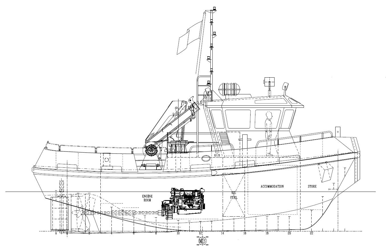 Twin Screw 13m Tug - Tugboats