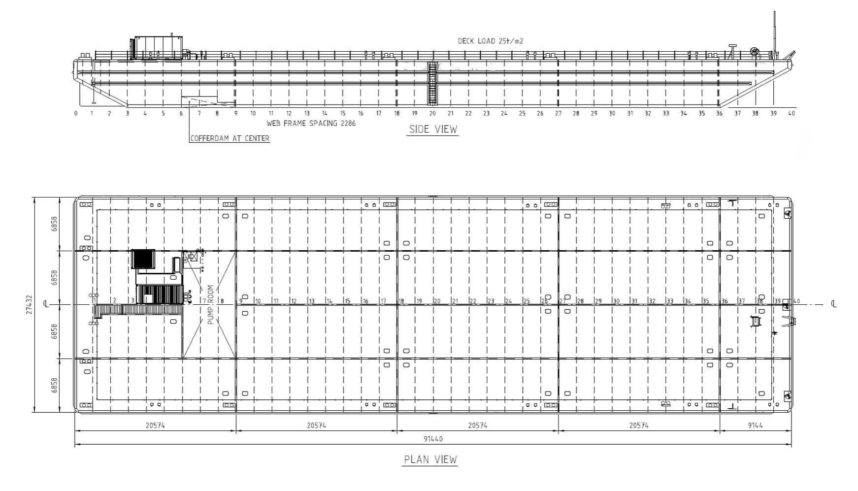 91 x 27m Flattop Barge - Image 1