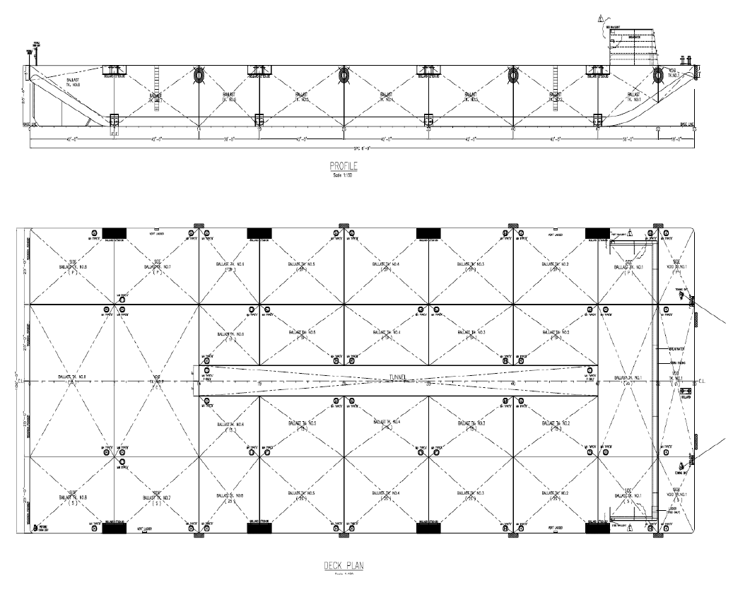 110 x 30m Flattop - Barges