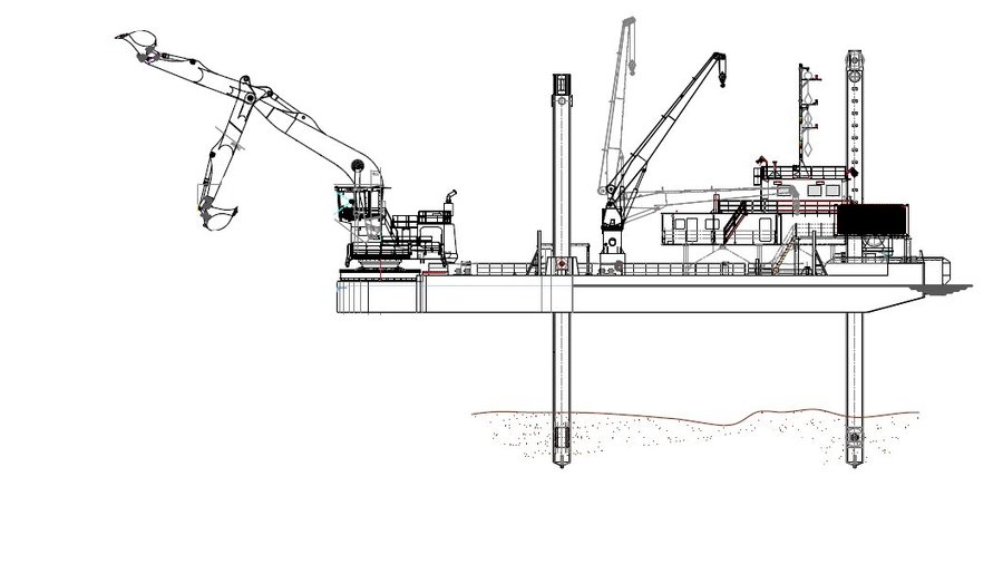 19.5m Depth Backhoe Dredger - Image 1