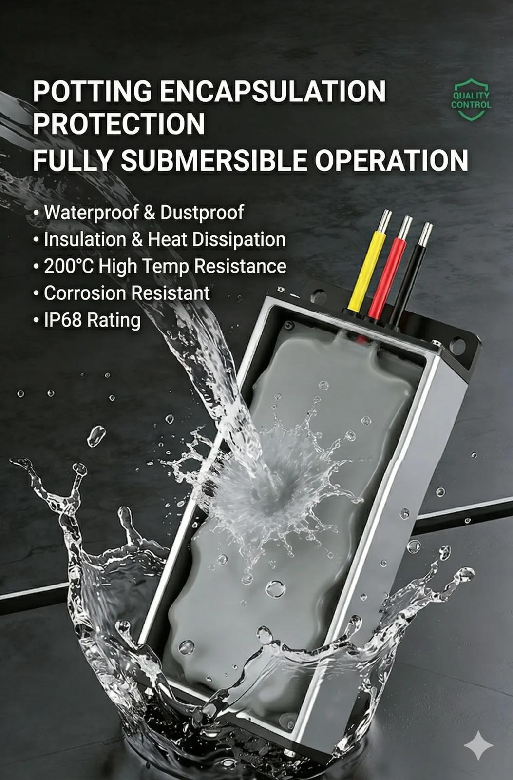 Waterproof silicone thermal potting compound for electronic component protection