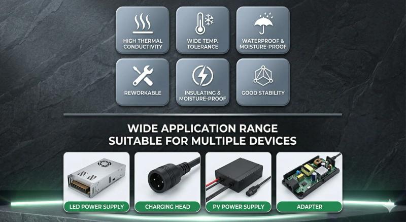 Waterproof silicone thermal potting compound for electronic component protection