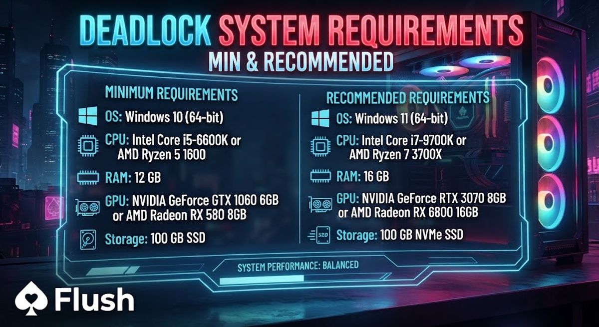 Deadlock System Requirements: Min & Recommended