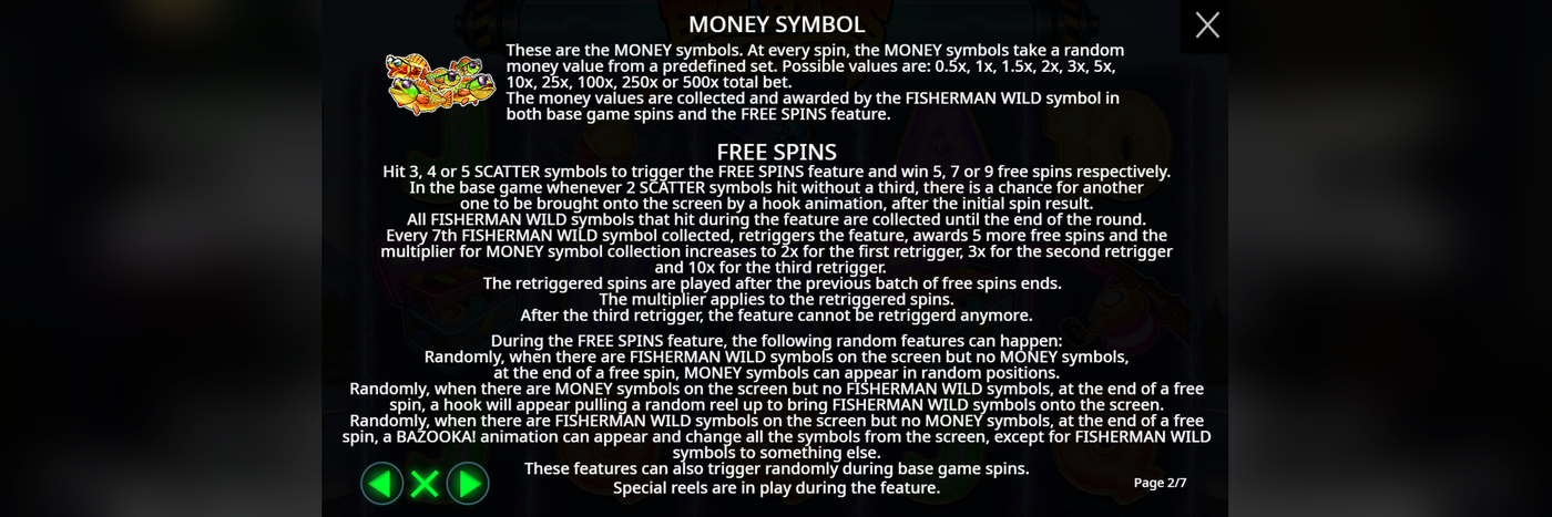Big Bass Blast in-game paytable page confirming High volatility, 96.50% base RTP, 96.51% RTP with Ante Bet, and 96.50% RTP with Buy Free Spins