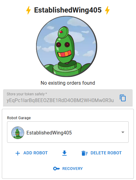 고유한 이름과 토큰을 가진 만화풍 RoboSats 로봇 신원, KYC 없는 플랫폼에서의 안전한 P2P 거래를 상징 - Flush