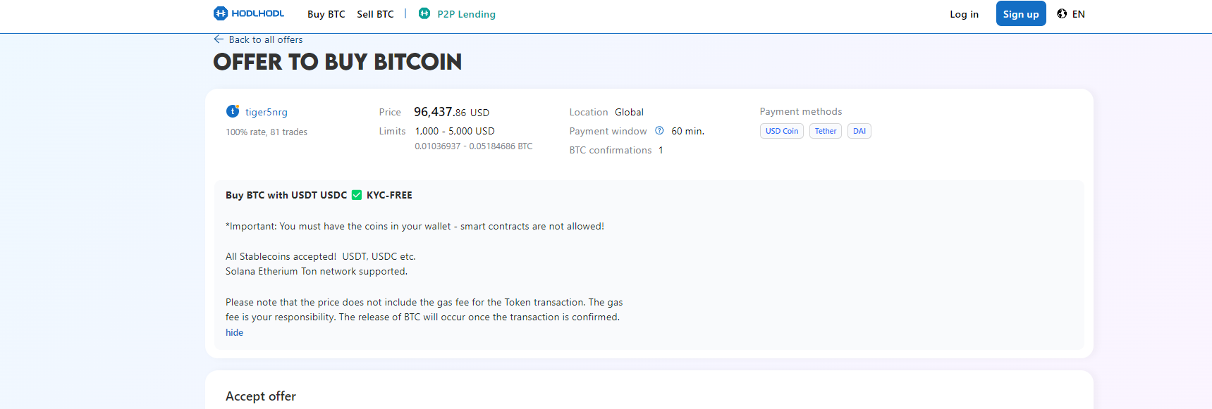 売却者の条件付きで、ステーブルコインと引き換えに KYC 不要の Bitcoin を提供する Hodl Hodl のオファー - Flush