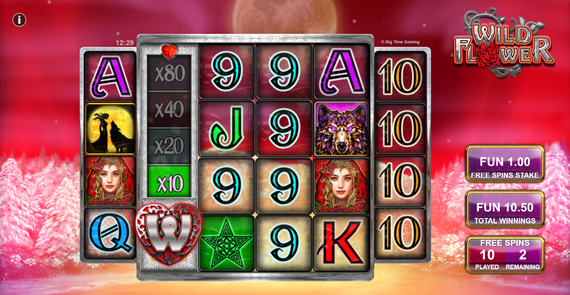 Heart Beats Fasterフリースピンのボーナス機能中のBig Time GamingのWild Flowerスロット - Flush