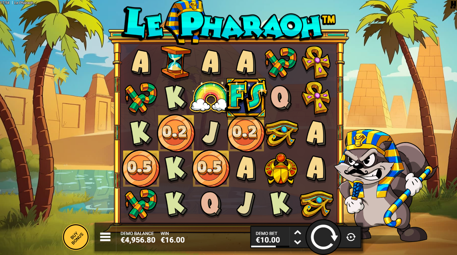 Le Pharaohスロット - Sticky Re-Dropsとレインボーの仕組み - Hacksaw Gaming - Flush