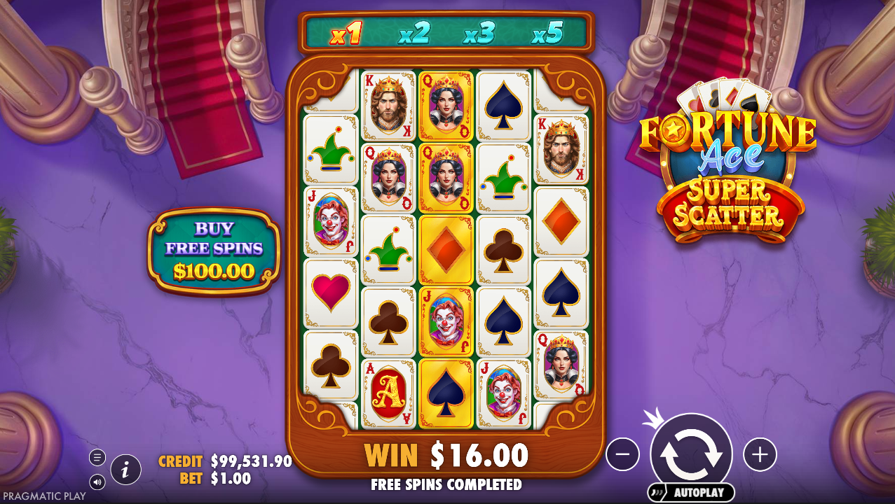 Fortune Ace Super Scatter 슬롯 - 고배당 및 저배당 심볼이 있는 기본 게임 릴 - Flush Casino & Sportsbook