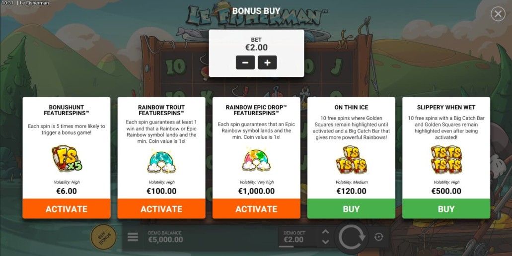 Le Fisherman slot by Hacksaw Gaming gameplay - Flush