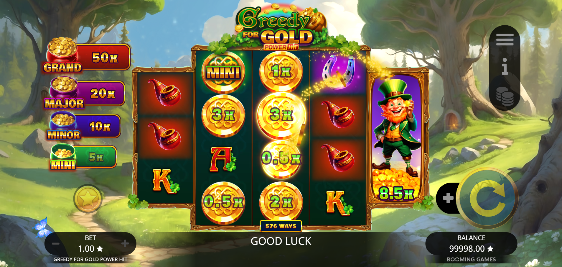 Booming Games의 Greedy for Gold Power Hit 실제 돈 온라인 슬롯에서 활성화된 Cash Collection 기능 - Flush Casino
