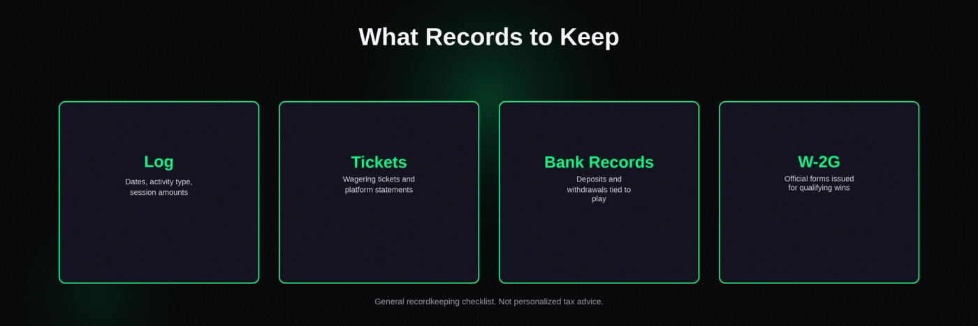 General recordkeeping checklist. Not personalized tax advice.