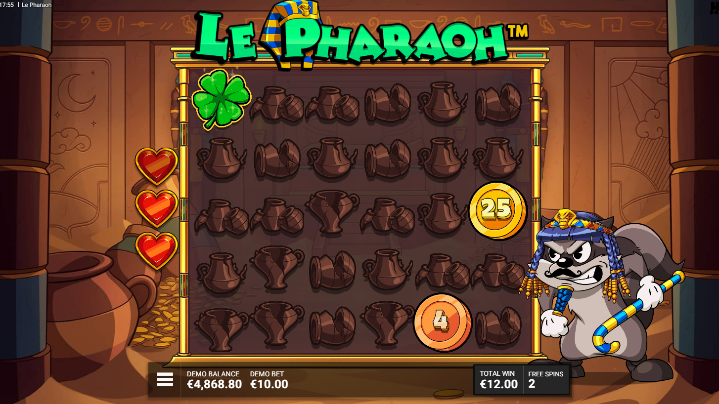 Le Pharaohスロット - Lost Treasuresフリースピンボーナス - Hacksaw Gaming -Flush