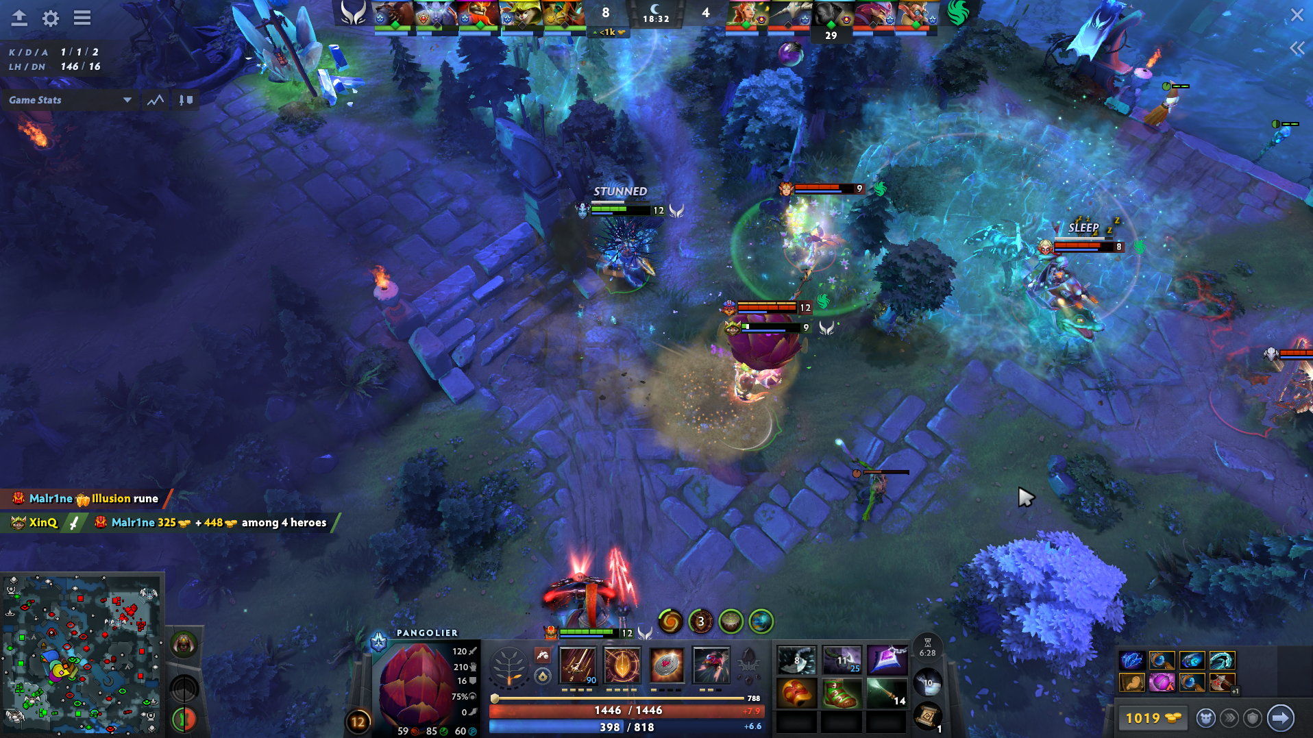 Teamfight in Dota 2, showing a live moment for betting on Flush Sportsbook