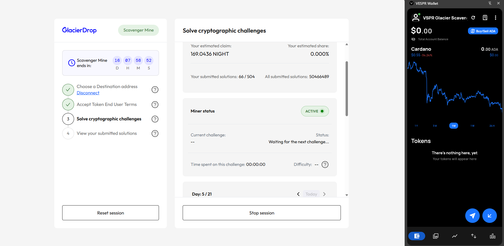 Midnight Network Night Airdrop, Scavenge Mine Challenge solving - Flush Casino & Sportsbook
