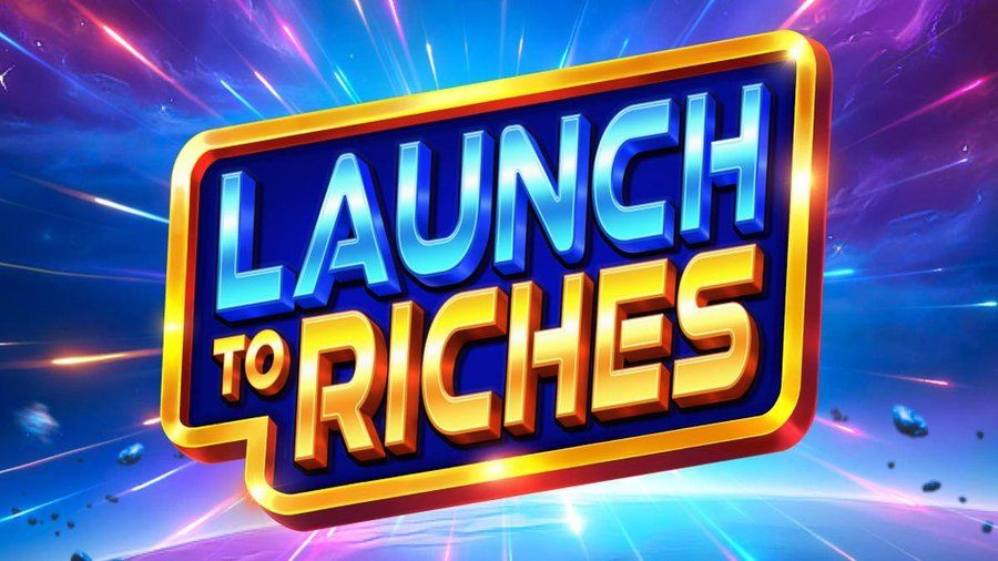 Flush에서 소행성 지대 위로 로켓이 발사되는 Launch to Riches Pragmatic Play 공식 아트워크