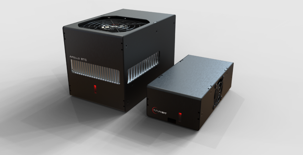 The FutureBit Apollo BTC, a fully integrated Bitcoin miner and node for solo home mining. - Flush
