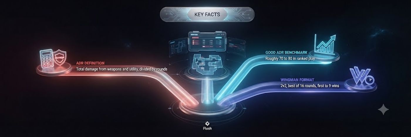 CS2 ADR key facts: formula, benchmark average, Wingman format rules 