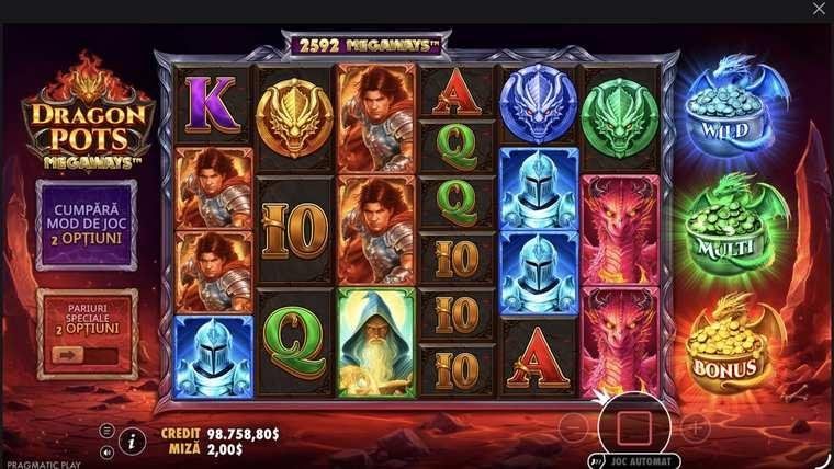 Dragon Pots Megaways Base game: a Wild symbol lands with a $6.00 win at 2,250 Megaways