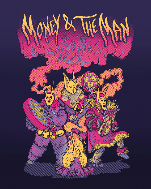 T-shirt design for Money and the Man