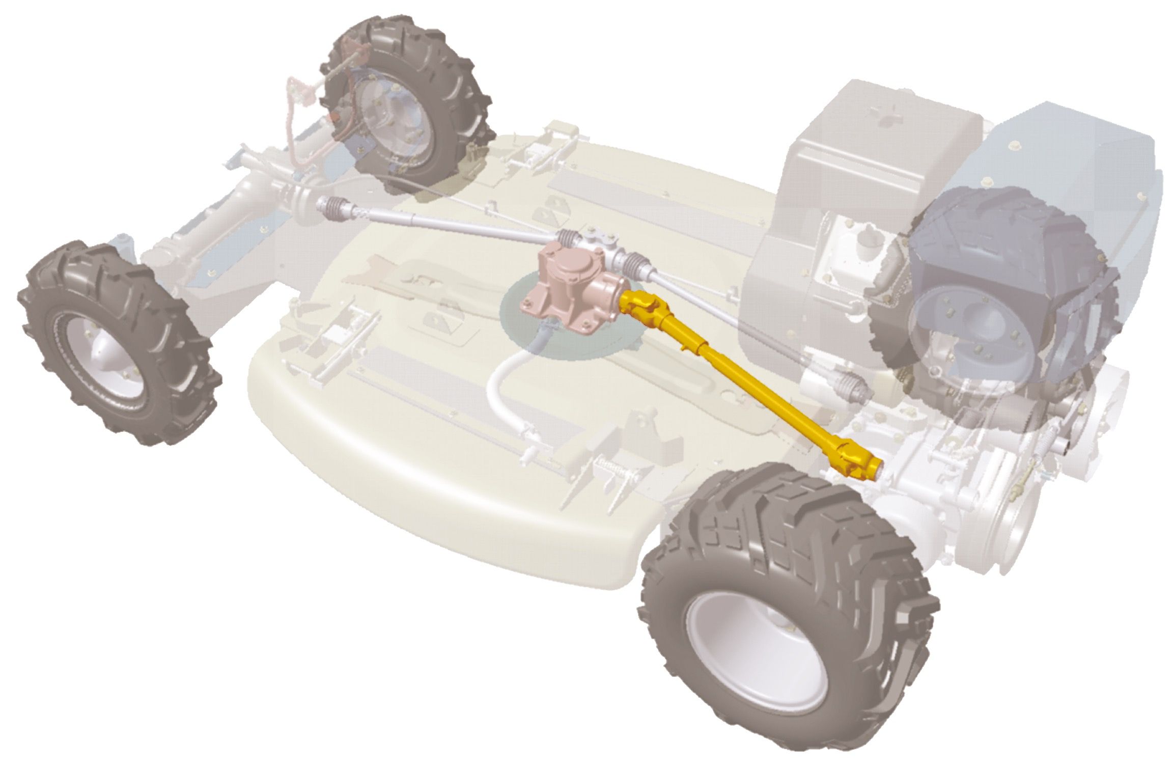 Closeup of drive shaft