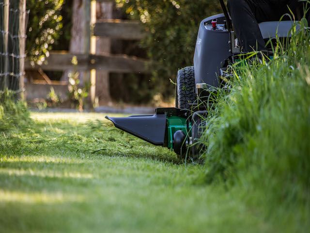 Mowing an overgrown online lawn