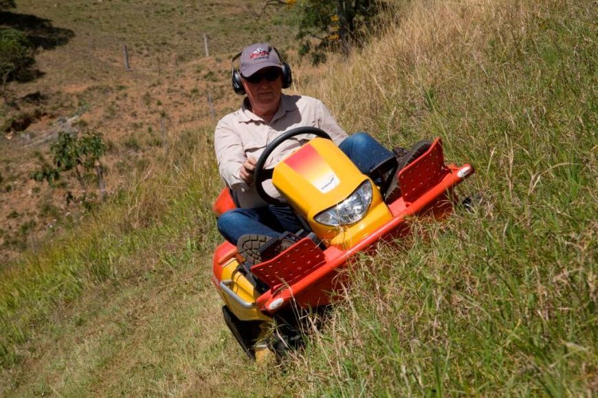 man on ride-on mower