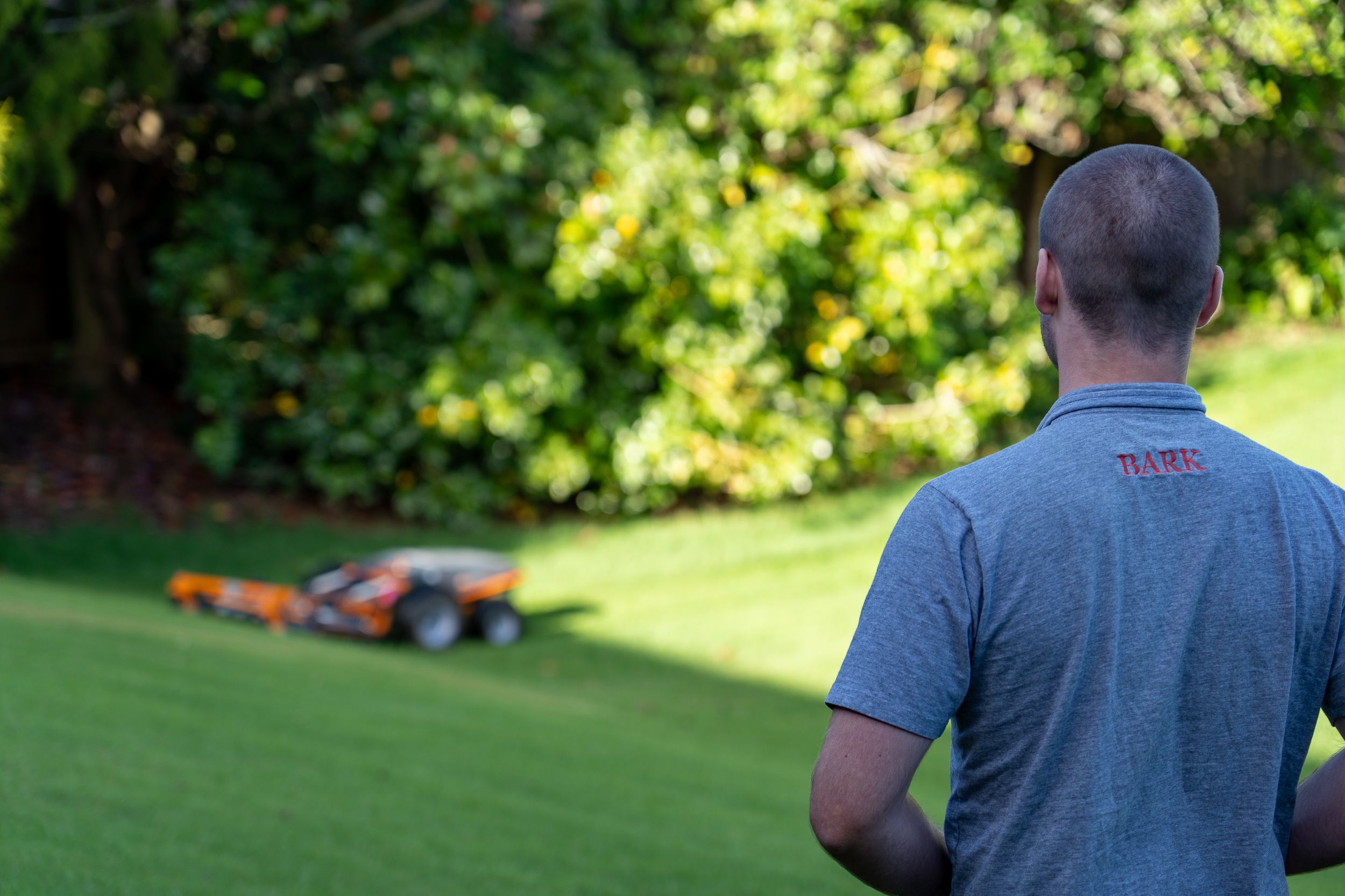 Remote control mower in action in New Zealand