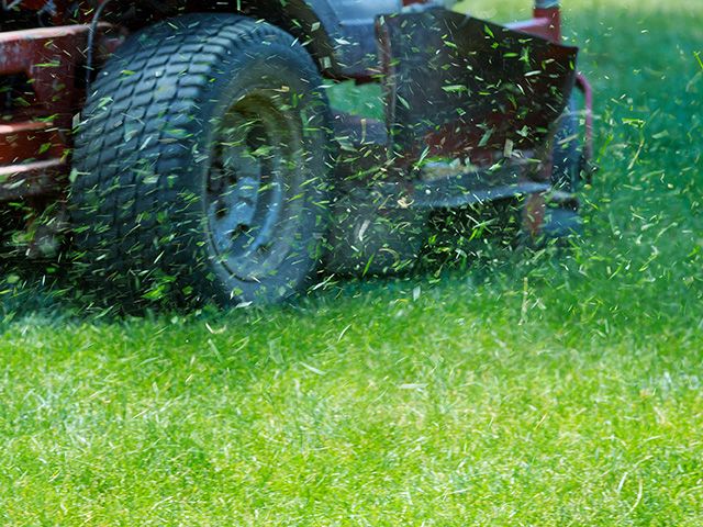 Close up of ride on mower