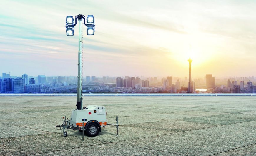lighting tower erected