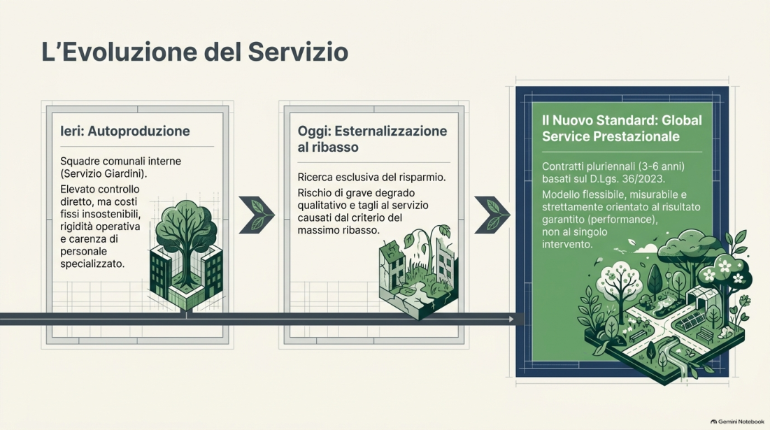 Evoluzione della gestione del verde pubblico dalle squadre comunali ai contratti prestazionali