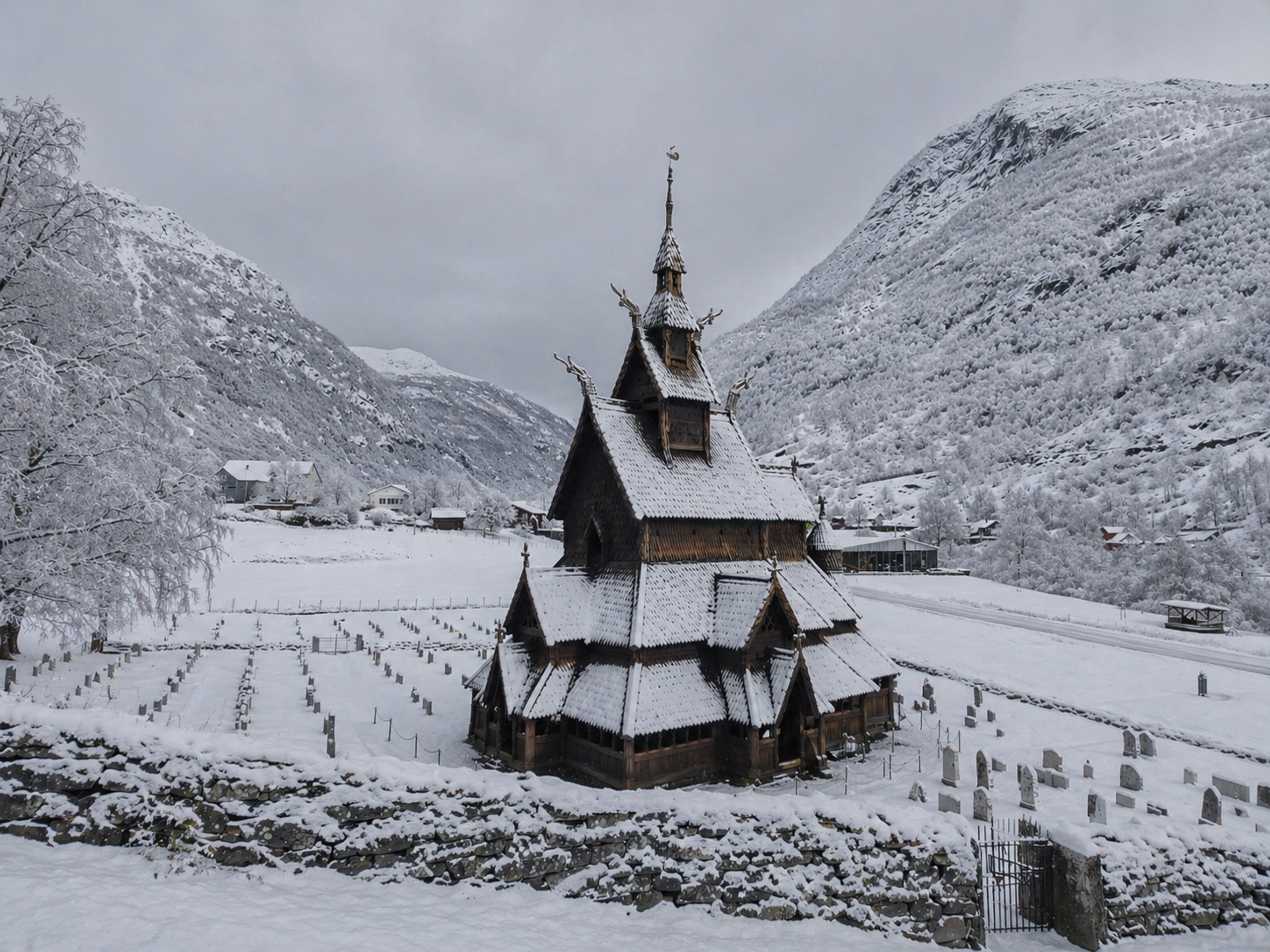 Borgund Stave Church & Stegastein Viewpoint - Winter — 1