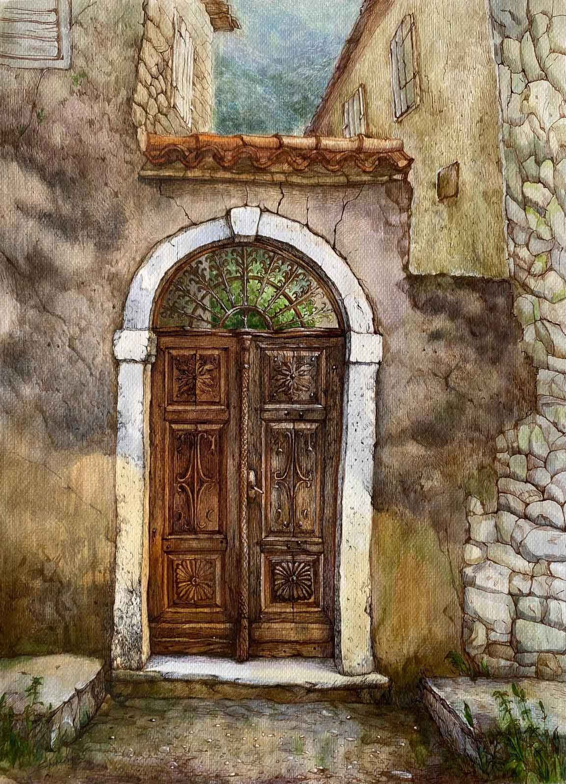 Stone Souls of Kotor. Part 2 — 42 x 29, acrylic on paper, 2025