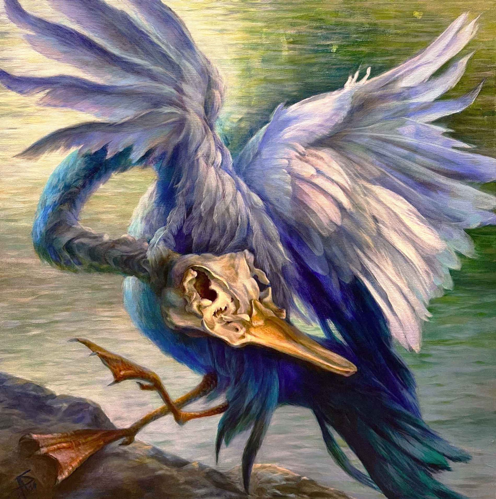 Mavi kuş seni bekliyor — 50 x50, acrylic on canvas, 2026