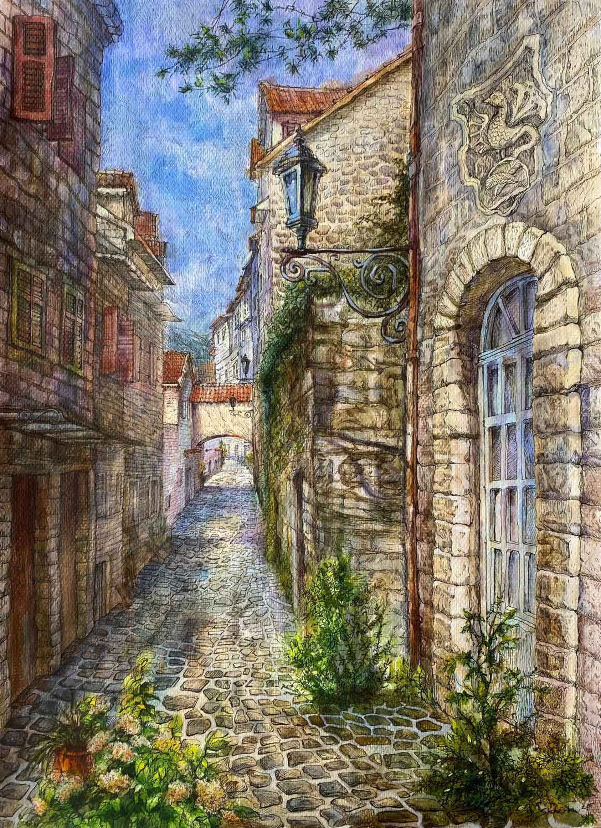Stone Souls of Kotor. Part8 — 42 x 29, acrylic on paper, 2025