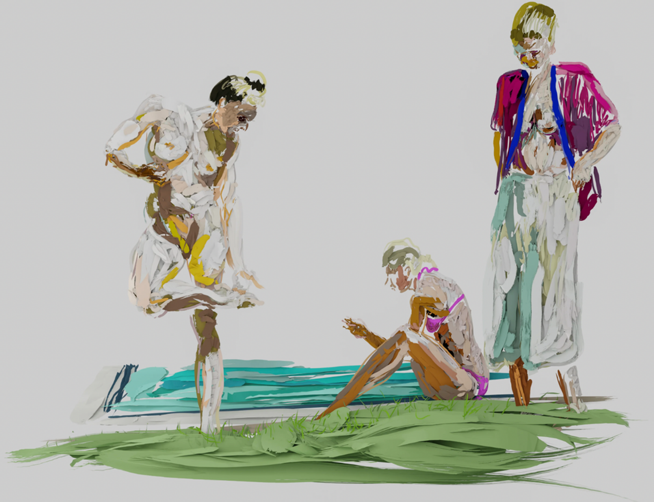 Three Women by Pool