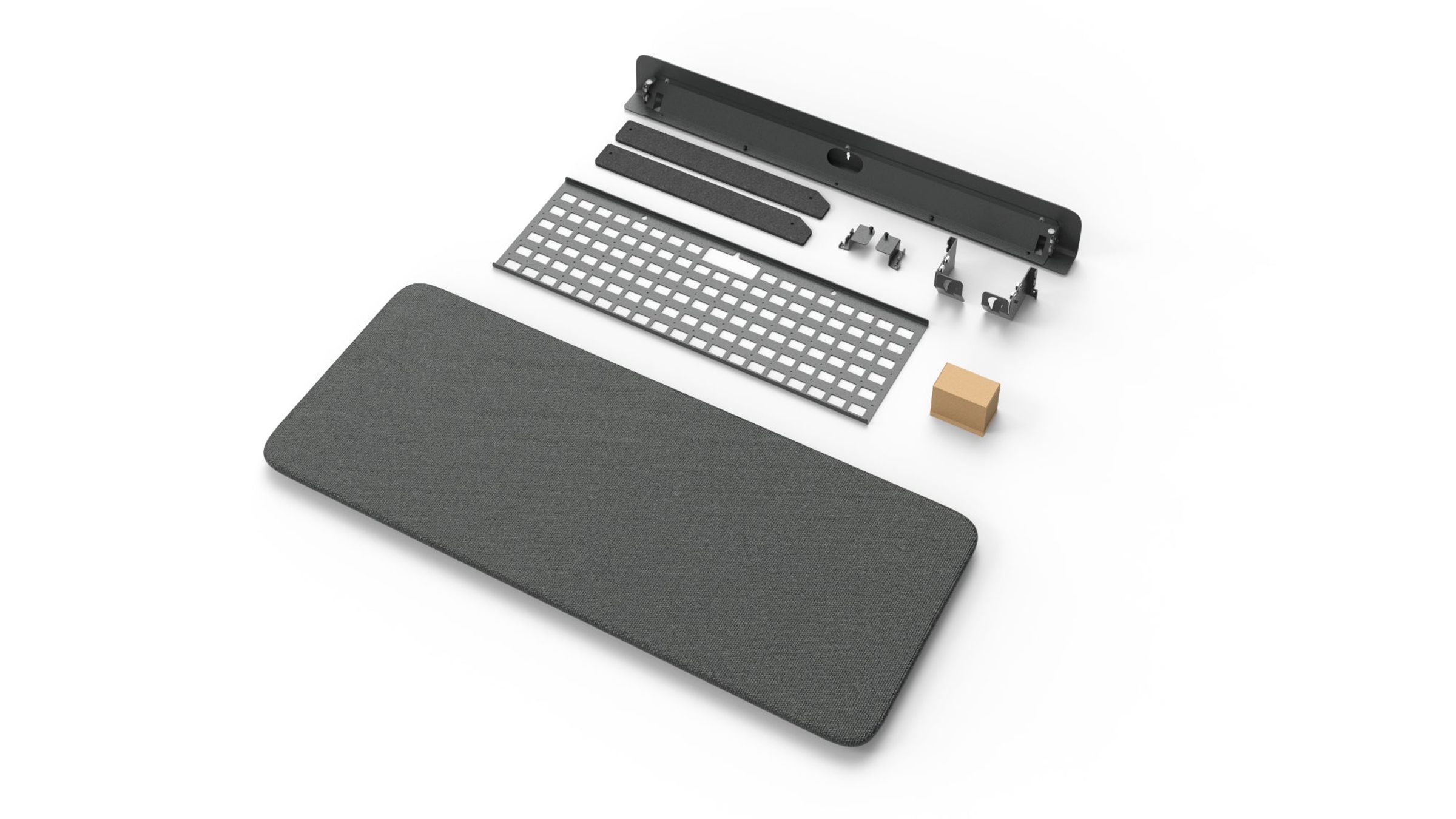 Shelf
Side Brackets
Felt Side Panels
Device Panel
Front Panel
Assembly hardware