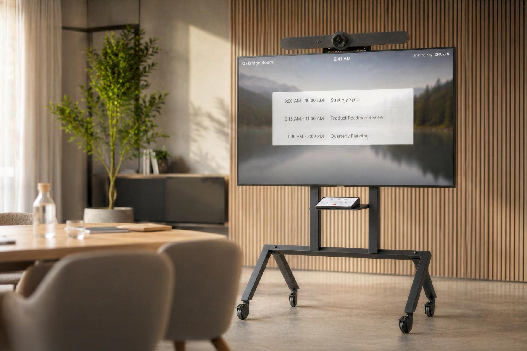 Heckler AV Cart platform in a technical AV deployment.