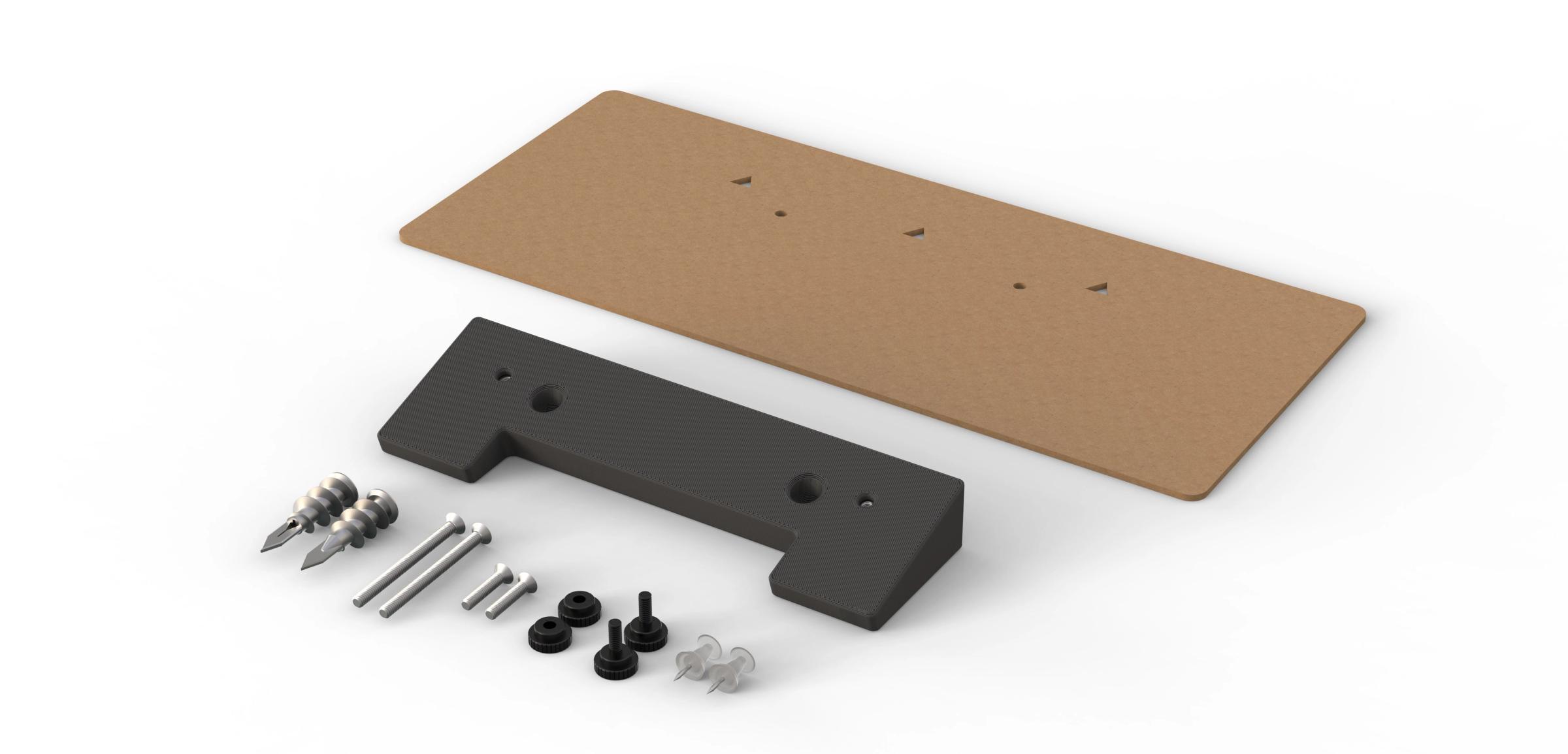 Angle adapter
Wall mount template
Fasteners for Huddly C1 mount
Drywall installation hardware
Fasteners for Heckler mounting systems