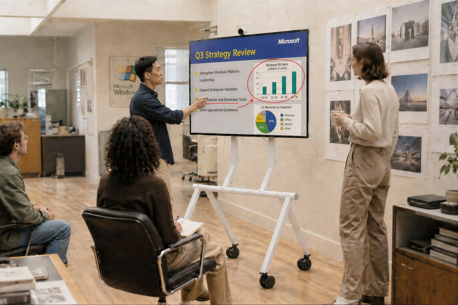 Customizable rolling stand for Surface Hub 3.