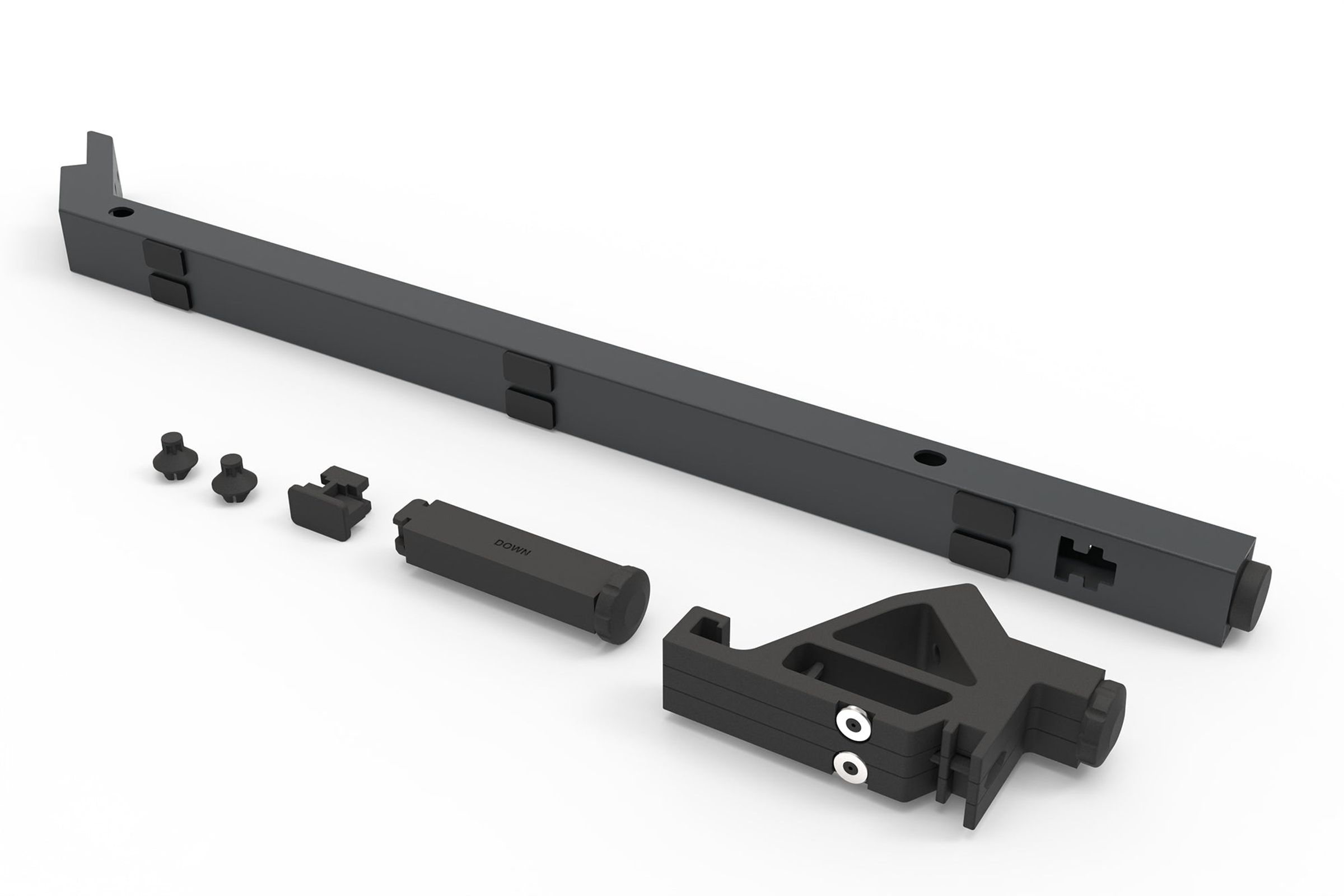 One Leg
One shelf support
Two end cap supports
One panel support
One adjustable wall spacer