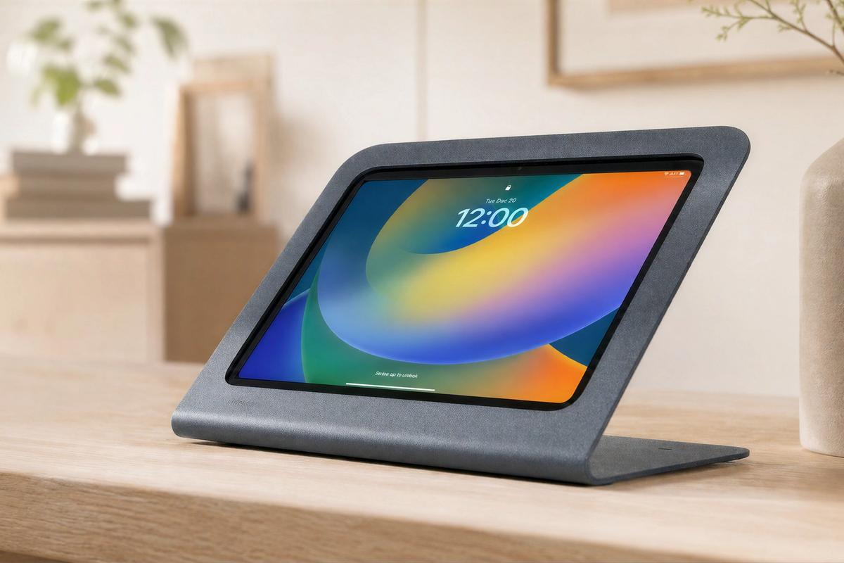 WindFall iPad stand used on a commercial counter.