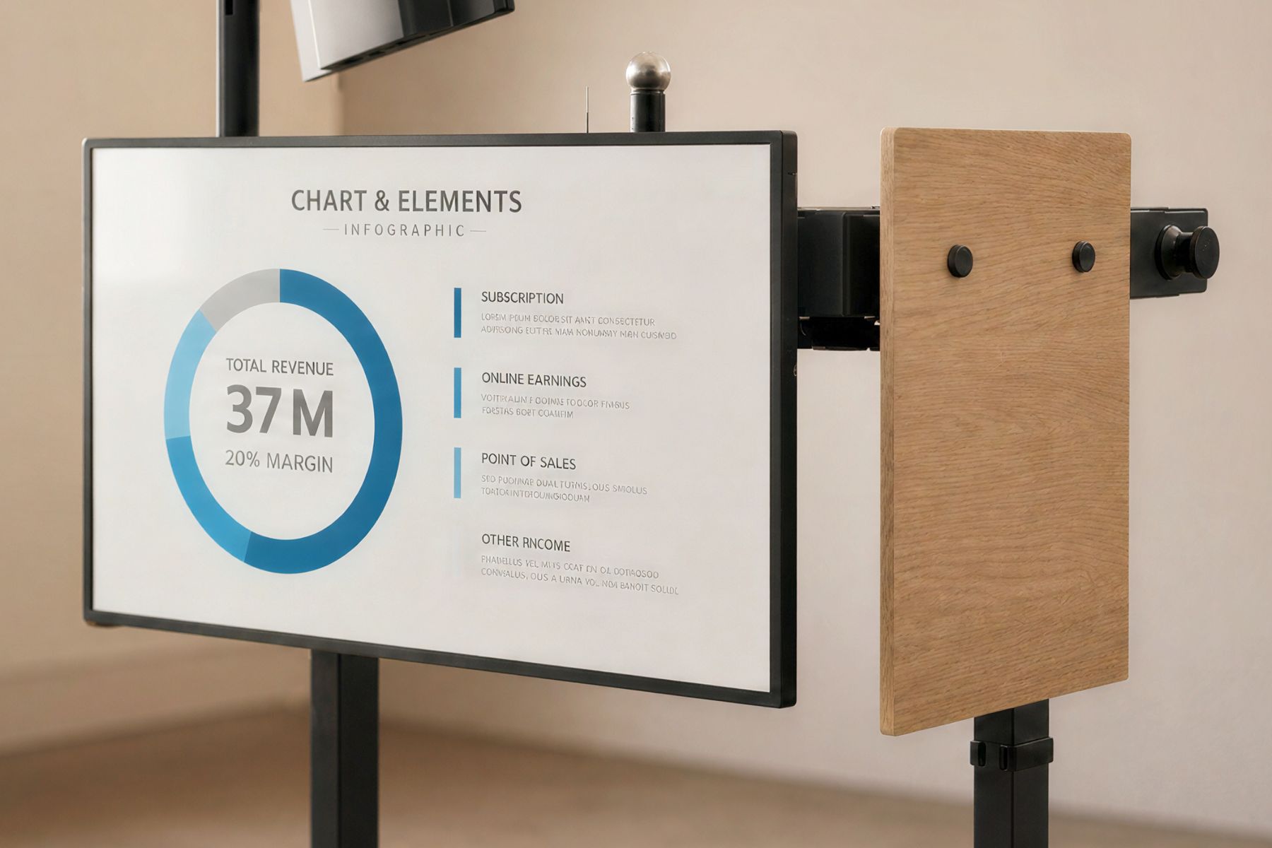 Display Mount Kit installed on Heckler Lectern 4U with a 43-inch display.